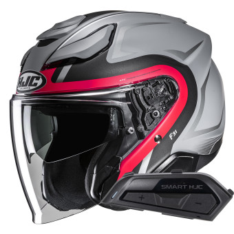 Casque Jet HJC F31 Bask MC1SF + Kit Bluetooth Smart 21B