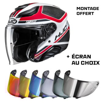 Casque Jet HJC F31 Ceron MC1SF + Ecran