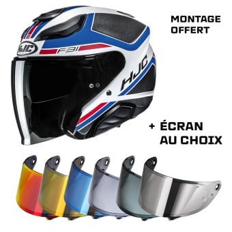 Casque Jet HJC F31 Ceron MC21SF + Ecran