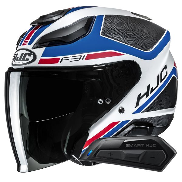 Casque Jet HJC F31 Ceron MC21SF + Kit Bluetooth Smart 11B