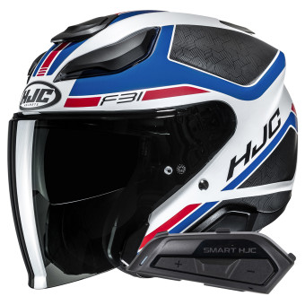 Casque Jet HJC F31 Ceron MC21SF + Kit Bluetooth Smart 21B Flat Black