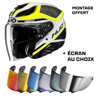 Casque Jet HJC F31 Ceron MC3H + Ecran