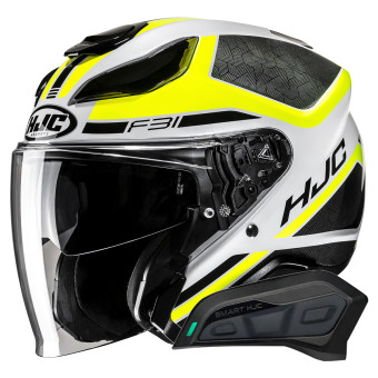 Casque Jet HJC F31 Ceron MC3H + Kit Bluetooth Smart 11Be