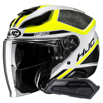 Casque Jet HJC F31 Ceron MC3H + Kit Bluetooth Smart 21B Flat Black