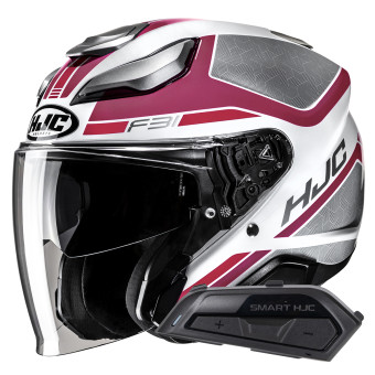 Casque Jet HJC F31 Ceron MC8 + Kit Bluetooth Smart 21B Flat Black