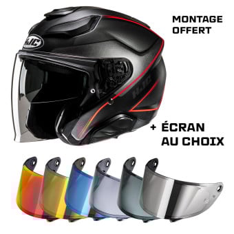 Casque Jet HJC F31 Ludi MC1SF + Ecran