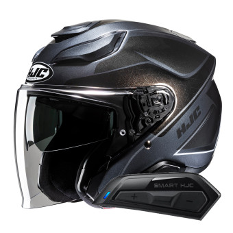 Casque Jet HJC F31 Ludi MC5 + Kit Bluetooth Smart 11B