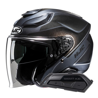 Casque Jet HJC F31 Ludi MC5 + Kit Bluetooth Smart 21B Flat Black