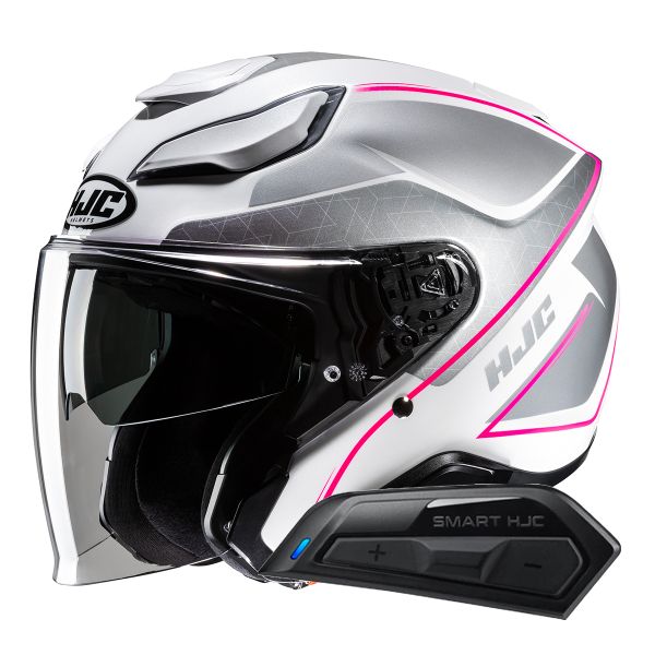 Casque Jet HJC F31 Ludi MC8 + Kit Bluetooth Smart 11B