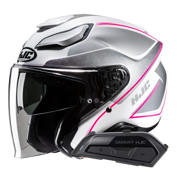 Casque Jet HJC F31 Ludi MC8 + Kit Bluetooth Smart 21B Flat Black
