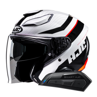Casque Jet HJC F31 Naby MC1 + Kit Bluetooth Smart 11B