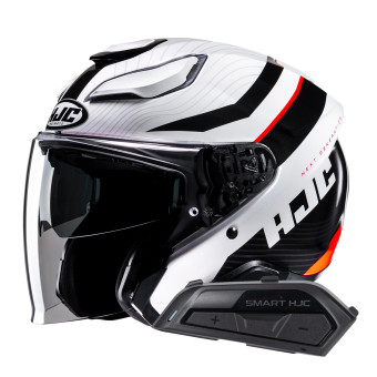 Casque Jet HJC F31 Naby MC1 + Kit Bluetooth Smart 21B Flat Black