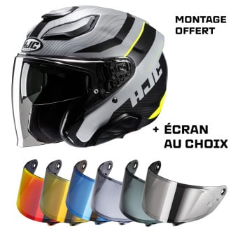 Casque Jet HJC F31 Naby MC3HSF + Ecran