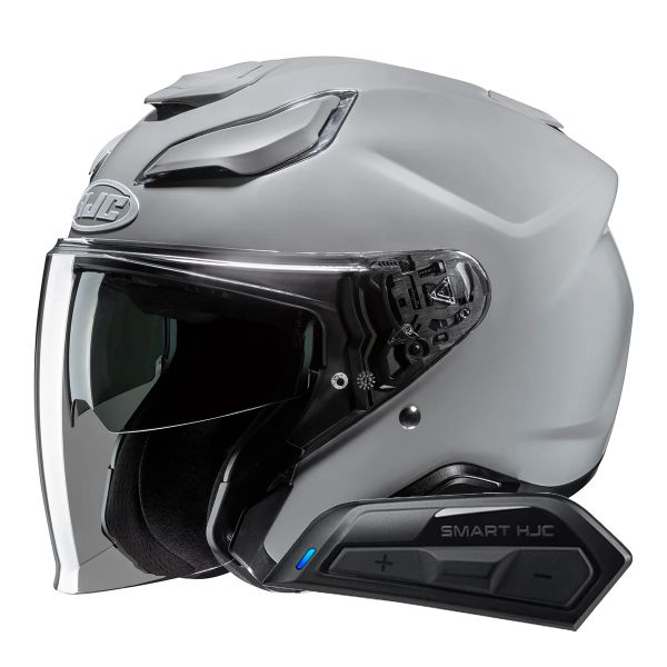 Casque Jet HJC F31 N.Grey + Kit Bluetooth Smart 11B Casque Jet HJC F31 N.Grey + Kit Bluetooth Smart 11B