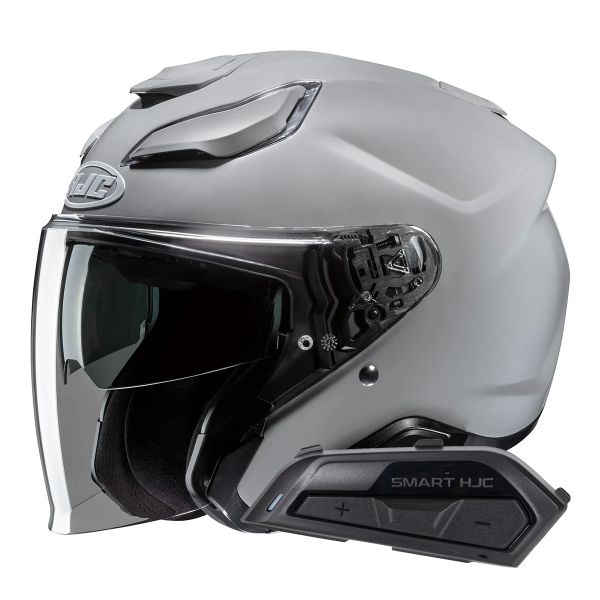 Casque Jet HJC F31 N.Grey + Kit Bluetooth Smart 21B Flat Black Casque Jet HJC F31 N.Grey + Kit Bluetooth Smart 21B Flat Black