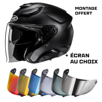 Casque Jet HJC F31 Semi Flat Black + Ecran