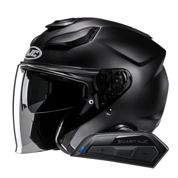 Casque Jet HJC F31 Semi Flat Black + Kit Bluetooth Smart 11B