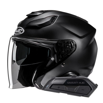 Casque Jet HJC F31 Semi Flat Black + Kit Bluetooth Smart 21B Flat Black Casque Jet HJC F31 Semi Flat Black + Kit Bluetooth Smart 21B Flat Black