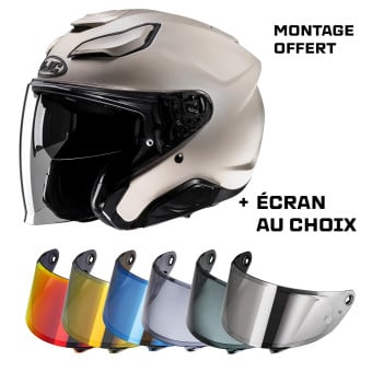 Casque Jet HJC F31 Semi Flat Sand Beige + Ecran