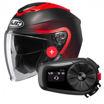 Casque Jet HJC I30 Dexta MC1SF + Kit Bluetooth 5S
