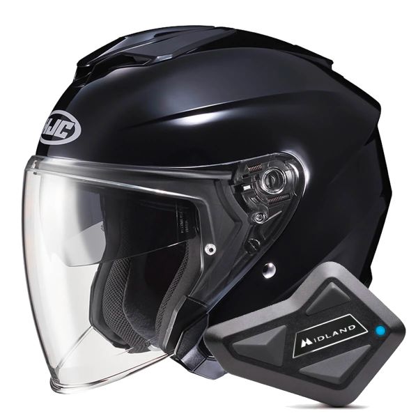 Casque Jet HJC I30 Metal Black + Kit Bluetooth BT Mini Casque Jet HJC I30 Metal Black + Kit Bluetooth BT Mini