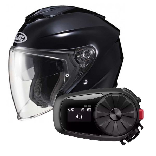Casque Jet HJC I30 Metal Black + Kit Bluetooth Sena 5S