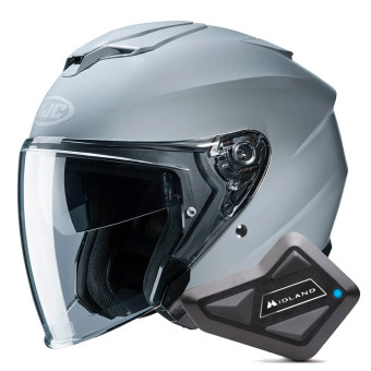 Casque Jet HJC I30 N. Grey + Kit Bluetooth BT Mini