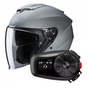 Casque Jet HJC I30 N. Grey + Kit Bluetooth Sena 5S