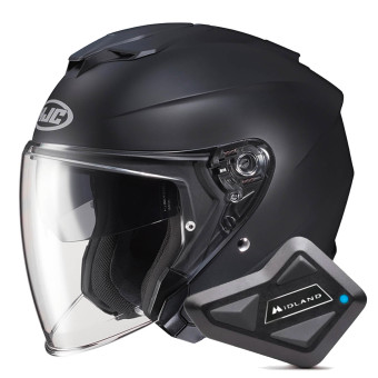 Casque Jet HJC I30 Semi Flat Black + Kit Bluetooth BT Mini