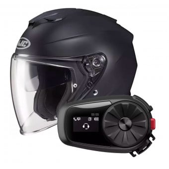 Casque Jet HJC I30 Semi Flat Black + Kit Bluetooth Sena 5S
