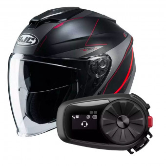 Casque Jet HJC I30 Slight MC1SF + Kit Bluetooth Sena 5S