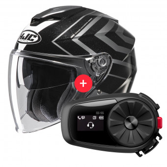 Casque Jet HJC I30 Zetra MC5 + Kit Bluetooth Sena 5S