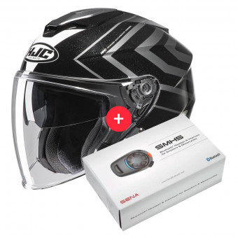 Casque Jet HJC I30 Zetra MC5 + Kit Bluetooth SMH5