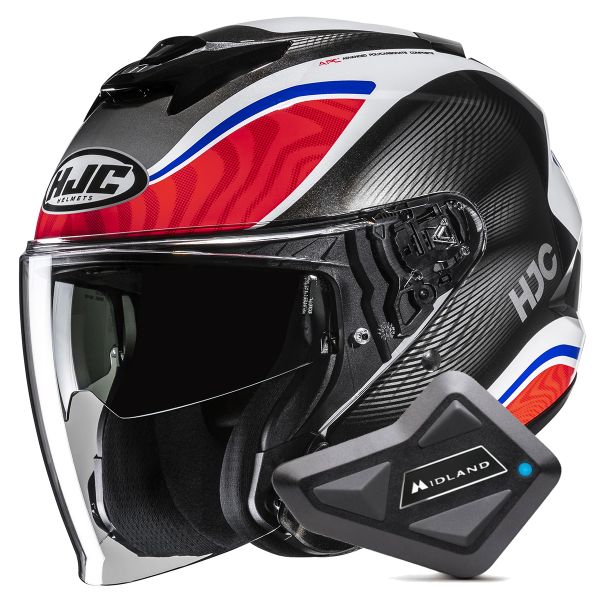 Casque Jet HJC i31 Depe MC21 + Kit Bluetooth BT Mini Casque Jet HJC i31 Depe MC21 + Kit Bluetooth BT Mini