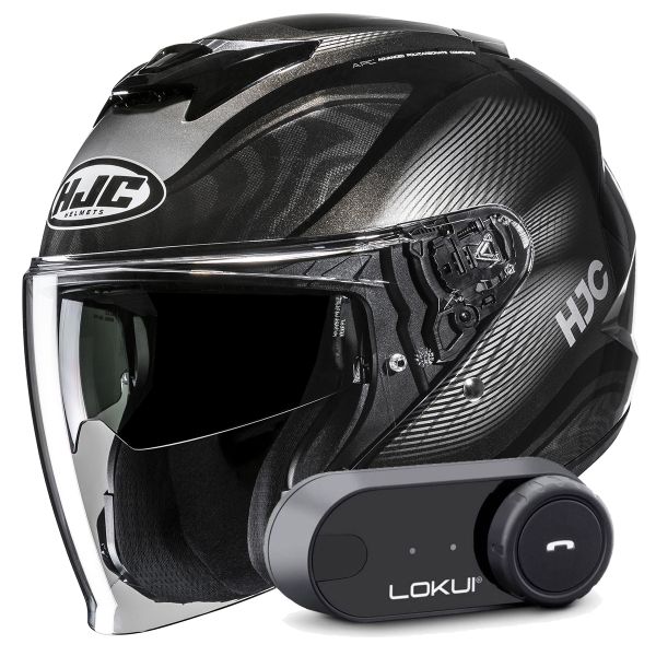 Casque Jet HJC i31 Depe MC5 + Kit Bluetooth Lokui K30