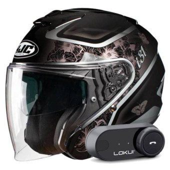 Casque Jet HJC i31 Iona MC5 + Kit Bluetooth Lokui K30