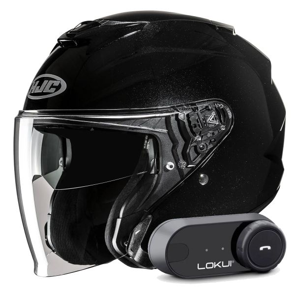 Casque Jet HJC i31 Metal Black + Kit Bluetooth Lokui K30 Casque Jet HJC i31 Metal Black + Kit Bluetooth Lokui K30