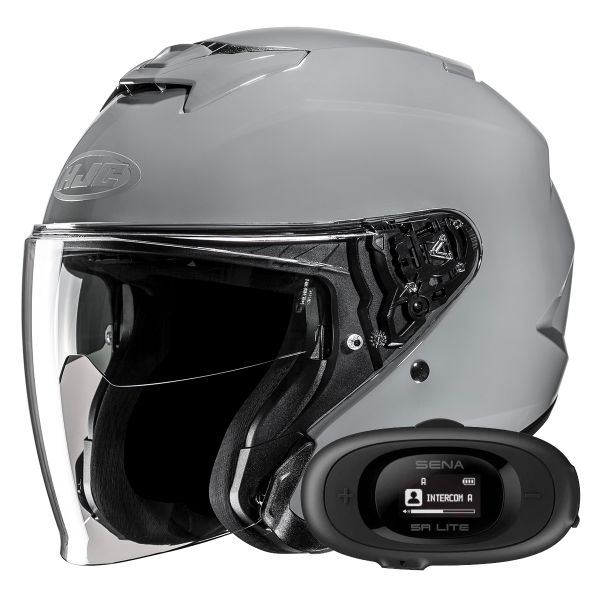 Casque Jet HJC i31 N.Grey + Kit bluetooth 5R Lite Casque Jet HJC i31 N.Grey + Kit bluetooth 5R Lite