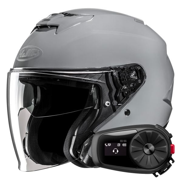 Casque Jet HJC i31 N.Grey + Kit Bluetooth 5S Solo Casque Jet HJC i31 N.Grey + Kit Bluetooth 5S Solo