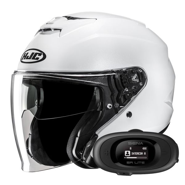 Casque Jet HJC i31 Pearl White + Kit bluetooth 5R Lite Casque Jet HJC i31 Pearl White + Kit bluetooth 5R Lite