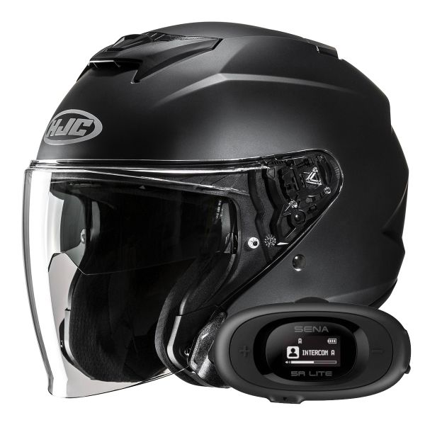 Casque Jet HJC i31 Semi Flat Black + Kit bluetooth 5R Lite
