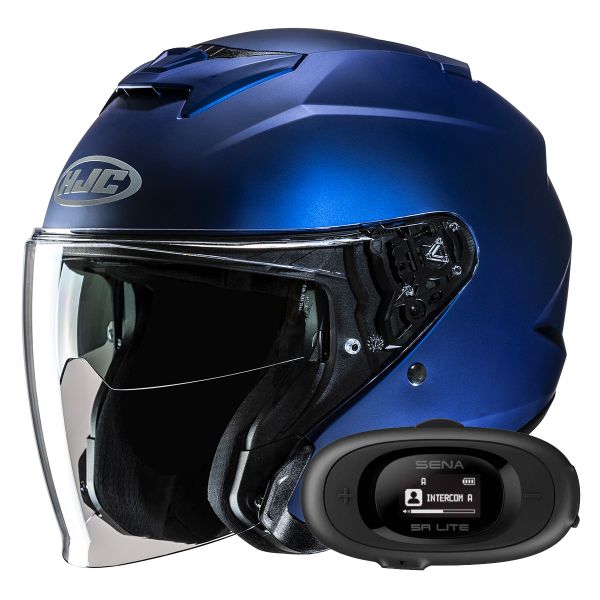 Casque Jet HJC i31 Semi Flat Metallic Blue + Kit bluetooth 5R Lite Casque Jet HJC i31 Semi Flat Metallic Blue + Kit bluetooth 5R Lite