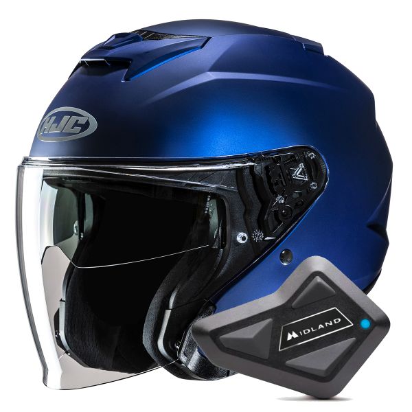 Casque Jet HJC i31 Semi Flat Metallic Blue + Kit Bluetooth BT Mini Casque Jet HJC i31 Semi Flat Metallic Blue + Kit Bluetooth BT Mini