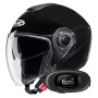 Casque Jet HJC i40N Black + Kit bluetooth 5R Lite Solo