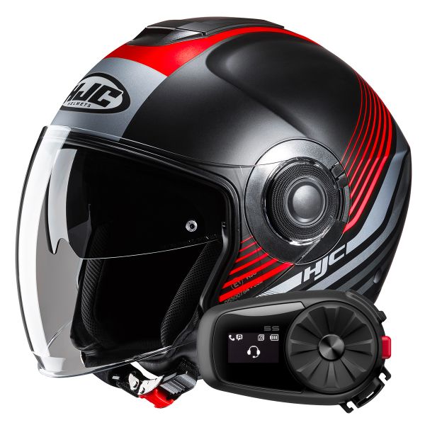 Casque Jet HJC i40N Dova MC1SF + Kit Bluetooth 5S Solo