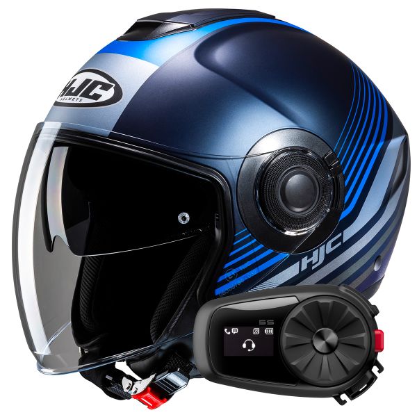 Casque Jet HJC i40N Dova MC2SF + Kit Bluetooth 5S Solo