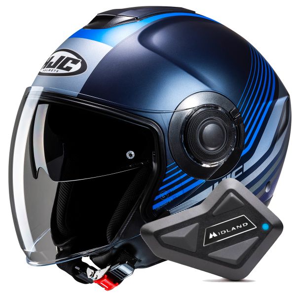 Casque Jet HJC i40N Dova MC2SF + Kit Bluetooth BT Mini