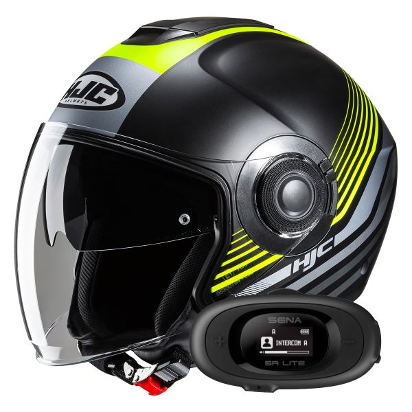 Casque Jet HJC i40N Dova MC3HSF + Kit bluetooth 5R Lite Solo