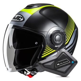 Casque Jet HJC i40N Dova MC3HSF + Kit Bluetooth BT Mini
