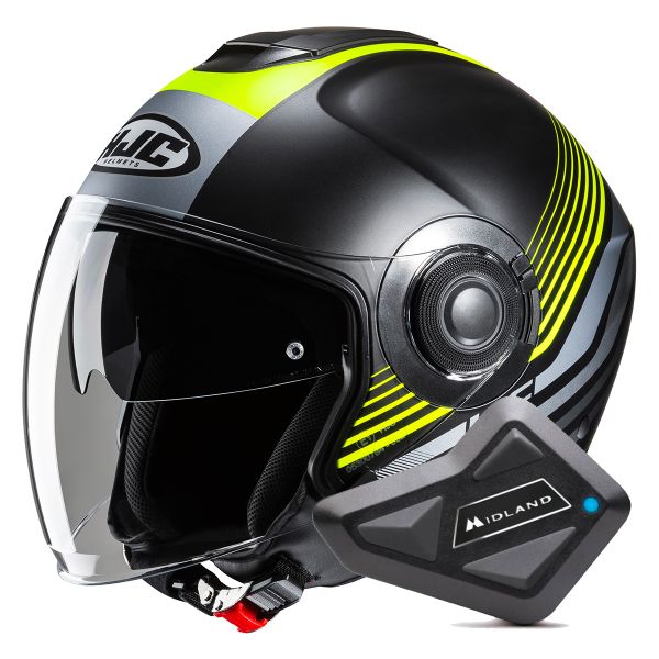 Casque Jet HJC i40N Dova MC3HSF + Kit Bluetooth BT Mini